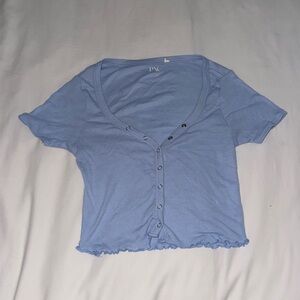 XS light blue Pacsun cropped button up